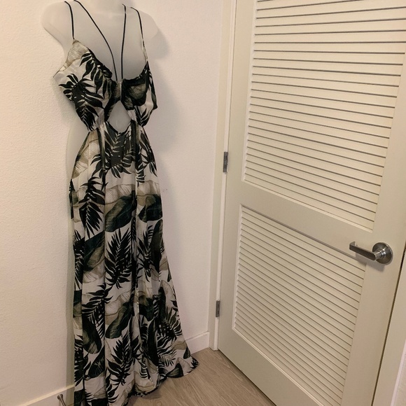 ASOS Other - ASOS Swim Coverup Dress Slits Palm Print Strappy